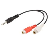 2x CCA-406 Câble Jack 35mm 3pin Mâle RCA Femelle x2 02m Noir GEMBIRD