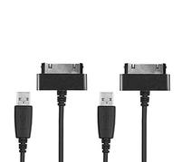 2X CELLONIC Câble 30 Pin Connector vers USB A 2.0 pour Tablette Samsung Galaxy Note 10.1 / Tab 8.9 / Tab 10.1 / Tab 2 7.0 / Tab 2 10.1 / GT-N8000 Charge et Transfert données Data Noir