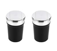 2X Cendriers de Maison Fermés Coupe-Vent de Lumière Bleue de LED, Cendrier de Support de Tasse de Voiture, Automatiquement éteint avec Le Couvercle