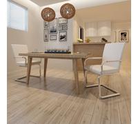 Vidaxl Chaises À Manger Cantilever Lot De 2 Blanc Similicuir Blanc