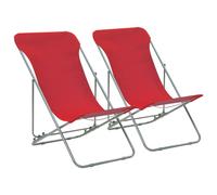 2x Chaise de Plage Pliable Bleu Acier et Tissu Oxford Chaise de Jardin vidaXL