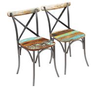 2x Chaise de Salle à Manger Bois Recyclé Massif Chaise de Cuisine vidaXL