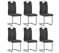 Chaise vidaXL Chaises à manger cantilever lot de 2 gris similicuir