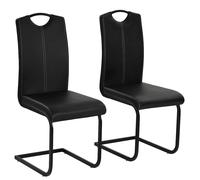 2x Chaise de Salle à Manger Cantilever Noir Chaises à Manger Cuisine vidaXL