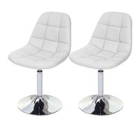 2x Chaise De Salle À Manger Cascina, Fauteuil Pitovante, Chrome Similicuir Blanc Blanc