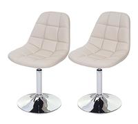 2X Chaise de Salle à Manger Cascina, Fauteuil pitovante, Chrome - Similicuir crème