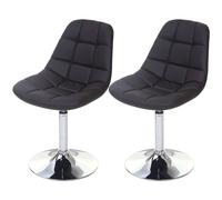 2X Chaise de Salle à Manger Cascina, Fauteuil pitovante, Chrome - Similicuir Marron