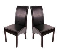 2x Chaise De Salle À Manger Chaise De Cuisine Chaise M37 Cuir, Noir, Pieds Foncés Multicolore