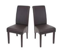 2x chaise de salle à manger chaise de cuisine chaise M37 similicuir mat, marron, pieds foncés