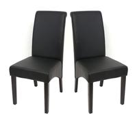 Mendler 2X Chaise de Salle à Manger M37 Similicuir Mat Noir Pieds foncés