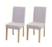 2x chaise de salle à manger chaise de cuisine Littau textile, crème-beige, pieds légers
