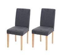 2x chaise de salle à manger chaise de cuisine Littau textile, gris anthracite, pieds clairs