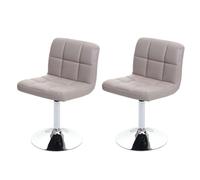 2x Chaise De Salle À Manger Chaise Pivotante Kavala Simli Cuir Chrome Taupe-Gris