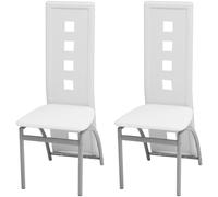 2x Chaise de Salle à Manger Cuir Artificiel Blanc Chaises de Cuisine vidaXL