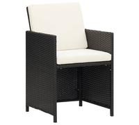 2x Chaise de Salle à Manger d'Extérieur Noir Poly Rotin Jardin Cuisine vidaXL
