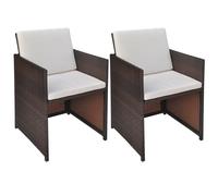 2x Chaise de Salle à Manger d'Extérieur Noir Poly Rotin Jardin Cuisine vidaXL