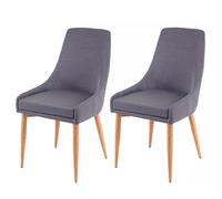 2x chaise de salle à manger HWC-B44 II, fauteuil, style rétro tissu gris foncé