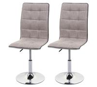 2x Chaise De Salle À Manger Hwc-C41, Chaise De Cuisine, Tissu/Textile Gris Crème Gris