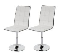 2x chaise de salle à manger MENDLER HWC-C41, fauteuil, similicuir blanc Blanc G