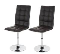 2x chaise de salle à manger HWC-C41, fauteuil, similicuir - marron