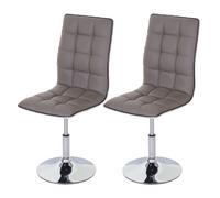 2x Chaise De Salle À Manger Hwc-C41, Fauteuil, Similicuir Taupe Gris