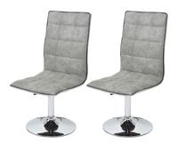 2x Chaise De Salle À Manger Hwc-C41, Fauteuil, Tissu Vintage Gris Béton Gris