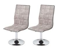 2x chaise de salle à manger MENDLER HWC-C41, fauteuil, tissu vintage gris silex Gris G