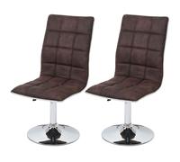 2x chaise de salle à manger MENDLER HWC-C41, fauteuil, tissu vintage marron foncé Marron G