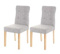 2x chaise de salle à manger MENDLER HWC-E58, fauteuil tissu gris, pieds clairs Gris G