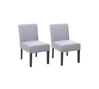 2x chaise de salle à manger HWC-F61, fauteuil lounge, tissu/textil gris