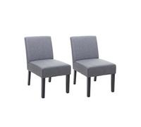 2x chaise de salle à manger HWC-F61, fauteuil lounge, tissu/textil gris foncé