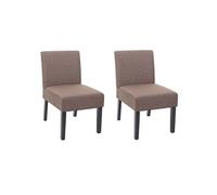 2x chaise de salle à manger HWC-F61, fauteuil lounge, tissu/textil marron