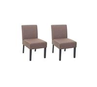 2x Chaise De Salle À Manger Hwc-F61, Fauteuil Lounge, Tissu/Textil Marron Marron