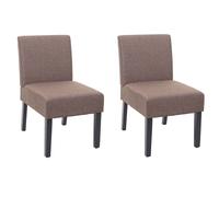 2x chaise de salle à manger HWC-F61, fauteuil lounge, tissu/textil marron