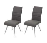 Lot de 2 chaise mendler en acier non pliable H. 97 cm interieur gris Gris G