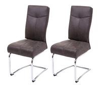 2x chaise de salle à manger HWC-G56, tissu optique daim gris