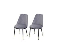 2x chaise de salle à manger HWC-H28 métal gris pieds noirs velours