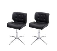 2x Chaise De Salle À Manger Hwc-H42, Pivotante, Réglable En Hauteur Similicuir Noir, Pied Chromé Noir