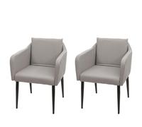2x chaise de salle à manger MENDLER HWC-H93 similicuir taupe Beige G