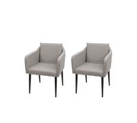 2x chaise de salle à manger HWC-H93, chaise de cuisine chaise longue similicuir taupe