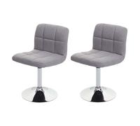 2x Chaise De Salle À Manger Kavala, Chaise De Cuisine Tissu/Textile Chrome Pivotant Gris Clair