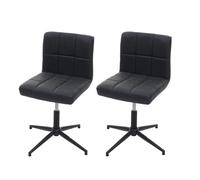 2x Chaise De Salle À Manger Kavala Ii, Chaise De Cuisine Similicuir Gris Foncé, Pied Noir Multicolore