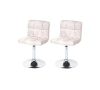 2x chaise de salle à manger MENDLER Kavala imitation daim chromé vintage gris clair Gris