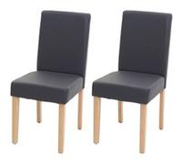 2x chaise de salle à manger Littau simili cuir gris mat pieds clairs Gris G