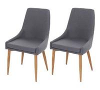 2x Chaise De Salle À Manger Hwc-B44 Ii, Fauteuil, Style Rétro Tissu Gris Foncé Gris