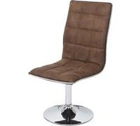 Mendler Chaise de salle à manger HWC-C41 – Fauteuil tissu vintage marron, lot de 2