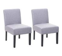 2x chaise de salle à manger HWC-F61, fauteuil lounge, tissu/textil gris