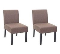 2x chaise de salle à manger HWC-F61, fauteuil lounge, tissu/textil marron