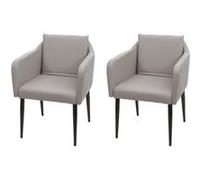 2x chaise de salle à manger HWC-H93, chaise de cuisine chaise longue similicuir taupe