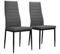 2x Chaise de Salle à Manger Salon en Tissu Marron Fauteuil de Cuisine vidaXL